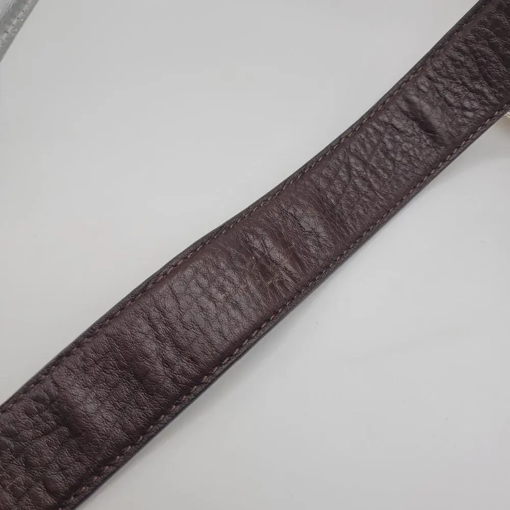 Nocona Belt Mens 42 Brown Leather Tooled Floral Western Cowboy Silver Buckle